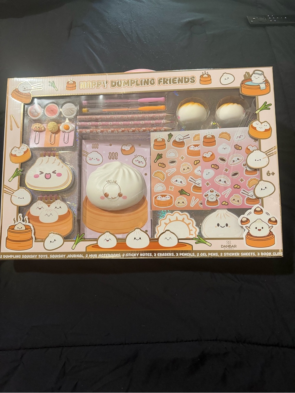 Happy Dumpling Friends Stationery & Squishy Playset - Pink, White, Orange